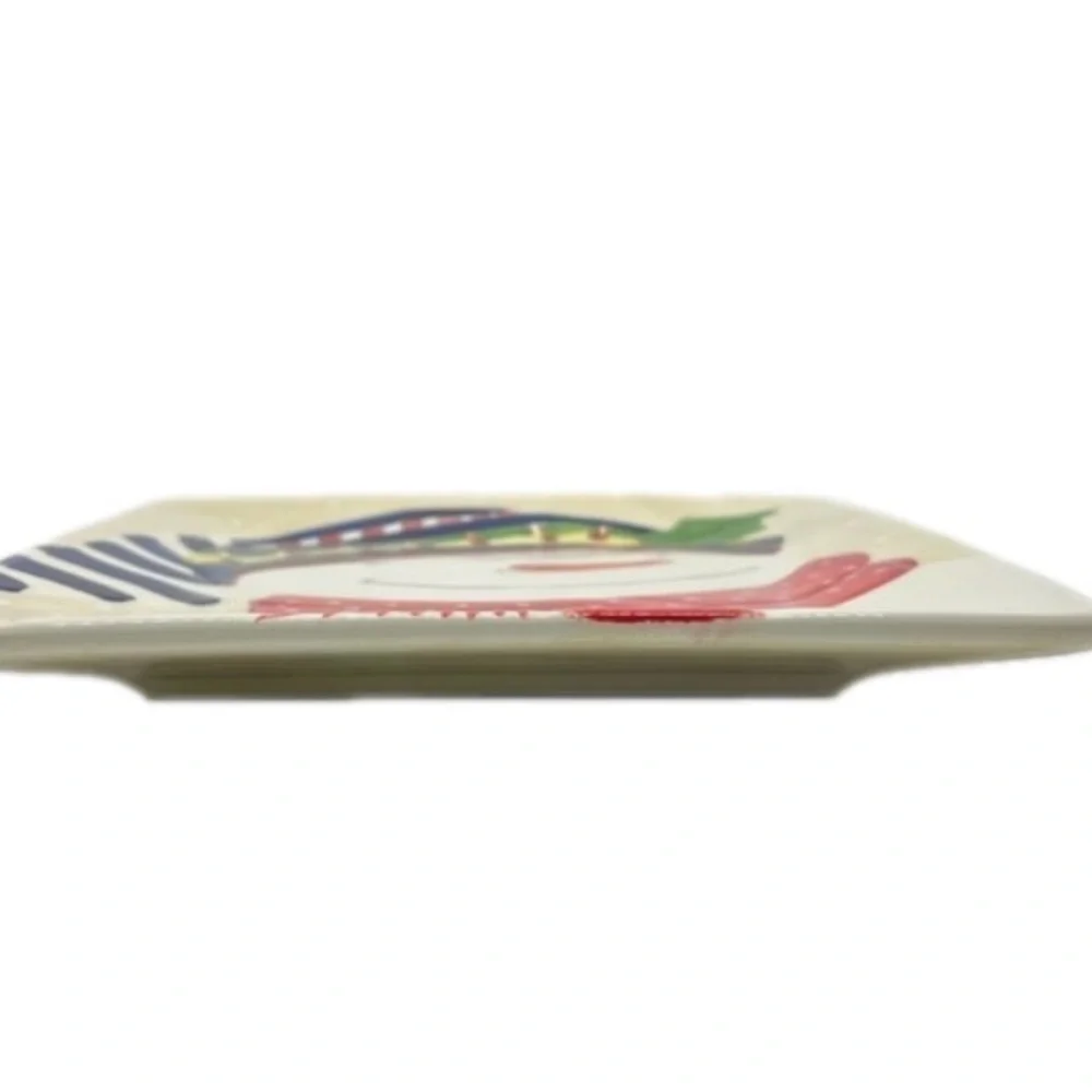 Oneida’s Snowmates Cream Square Earthenware Salad Plate